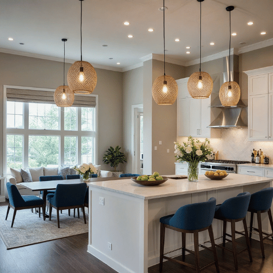 14. Match Your Lighting to Open Living Areas