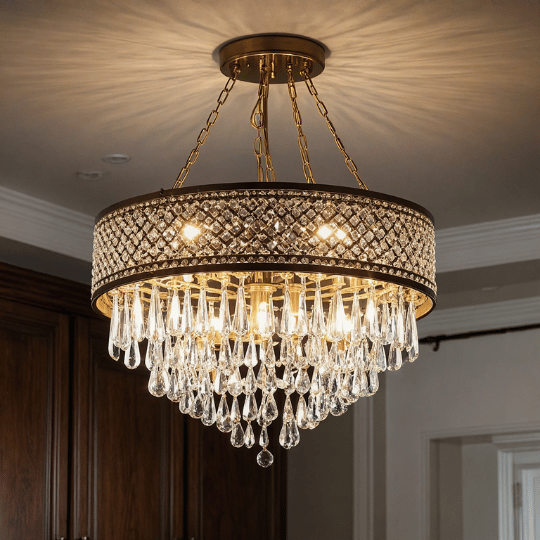 18. Try a Mini Chandelier for Charm