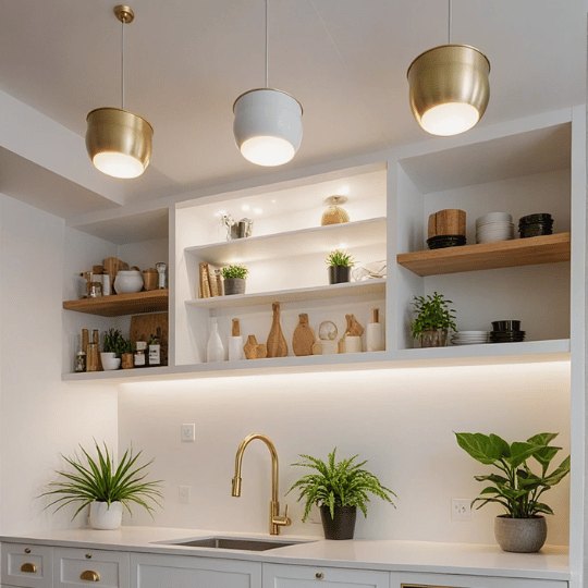 24. Pick Compact Fixtures that Fit Your Kitchen’s Style