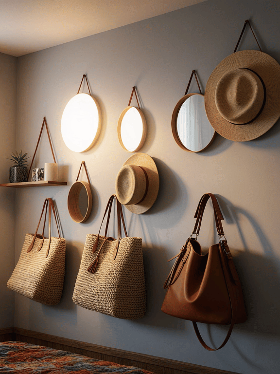 14. Hang Wall Hooks To Organize Different Items 