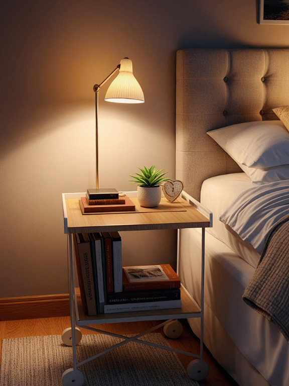 18. Try a Rolling Bedside Cart