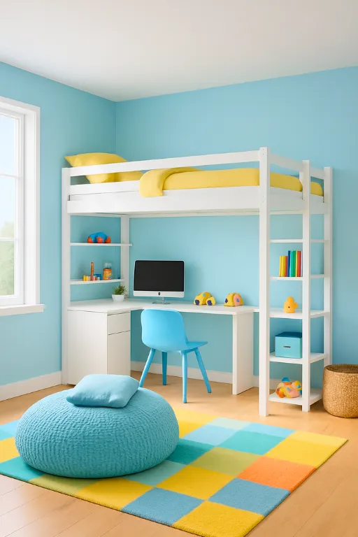 Loft-style kids bedroom