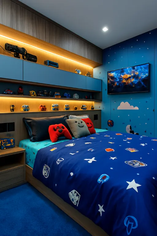 Tech and Gaming Zone Kids Bedroom