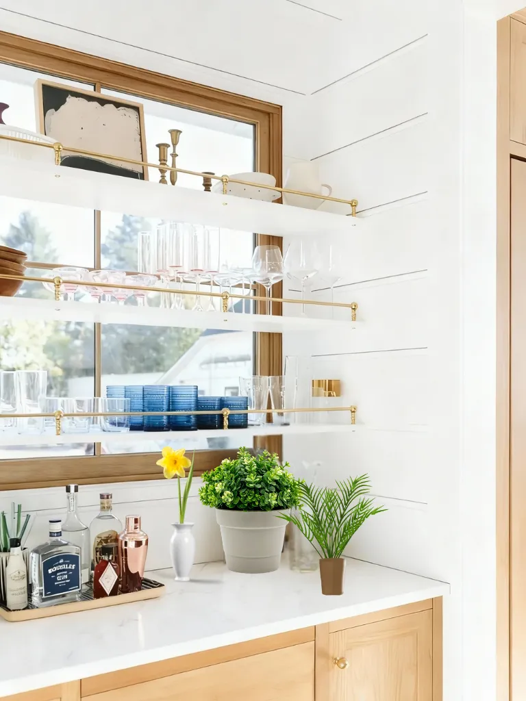Add Glass Shelving to Window Spaces