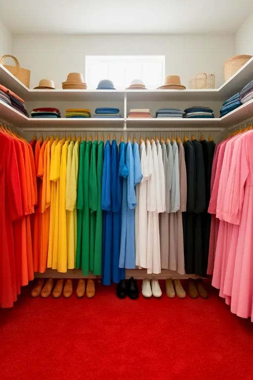 Group Your Clothing by Color for Closet
