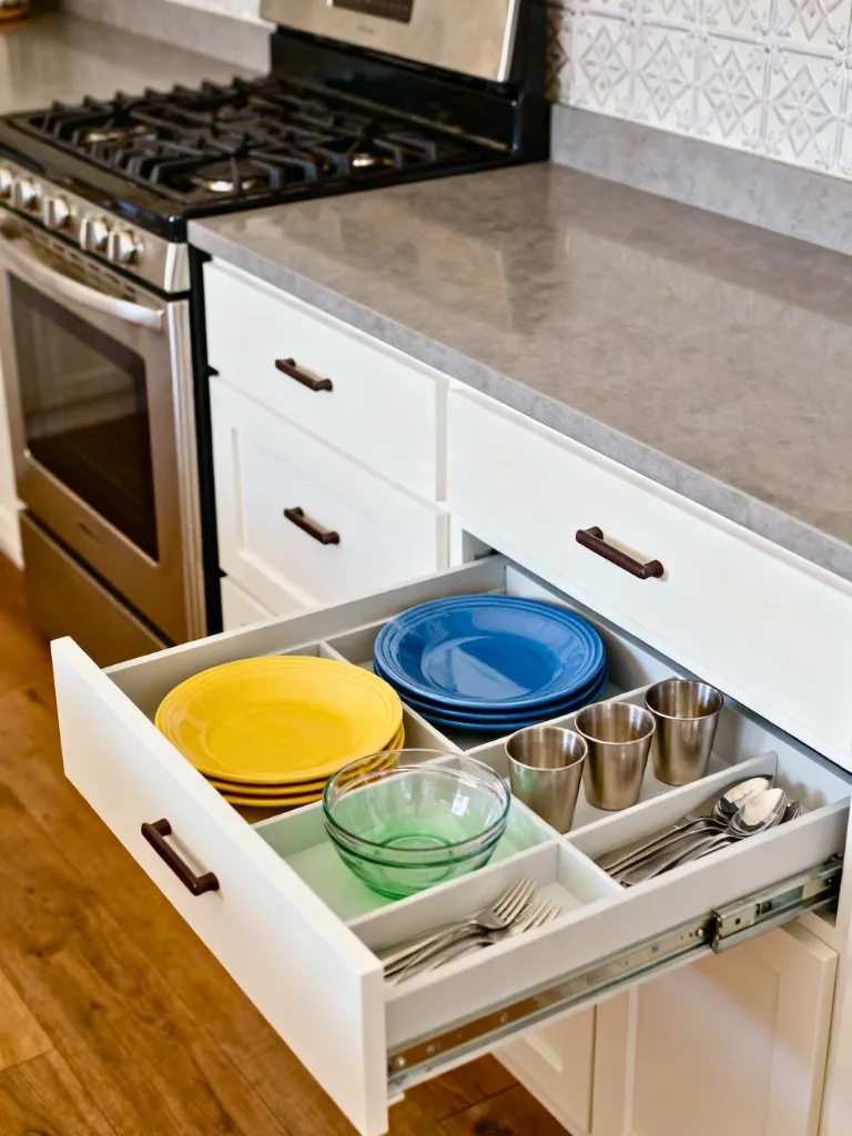 Keep Kids' Plates In Drawers