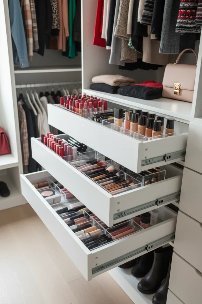 Organize Makeup in Drawers