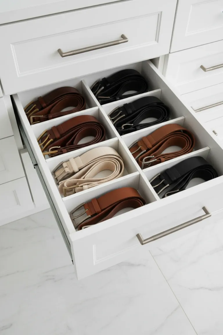 Store Belts in Drawers