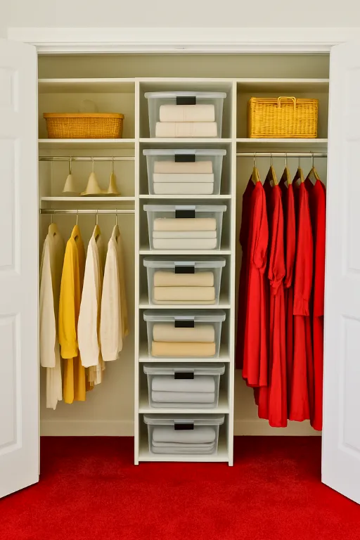 Use Clear Storage Bins for Closet