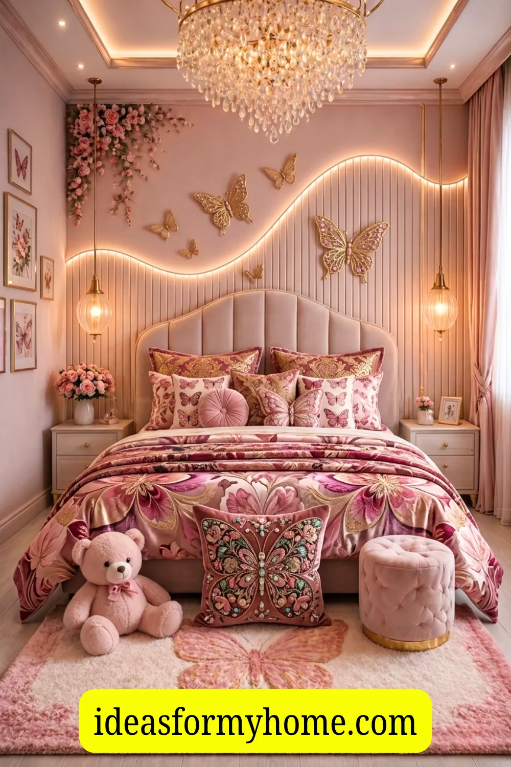 Dreamy Butterfly-Themed Girls Bedroom