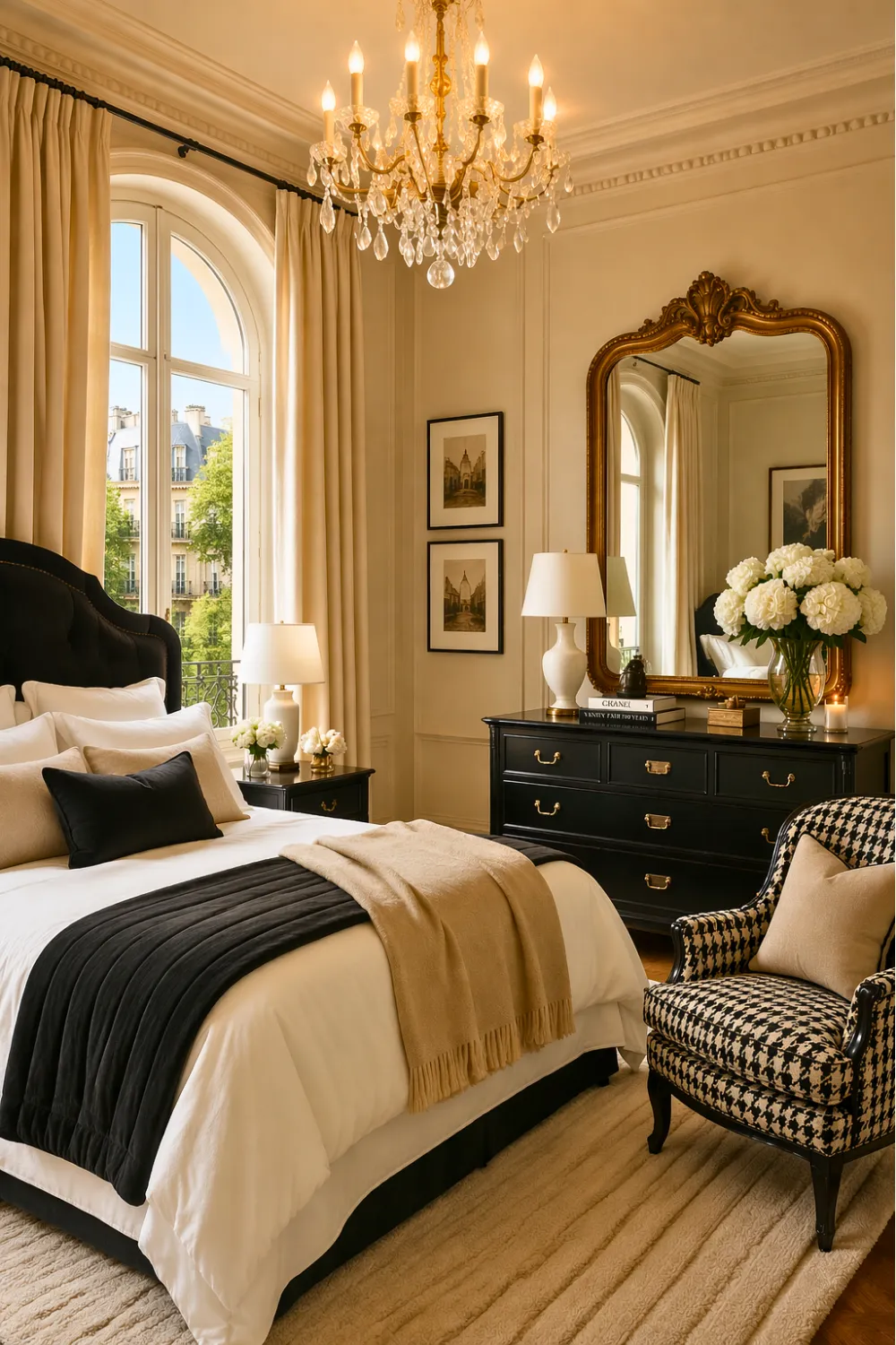 Timeless Beige and Black Style with Classic Touches