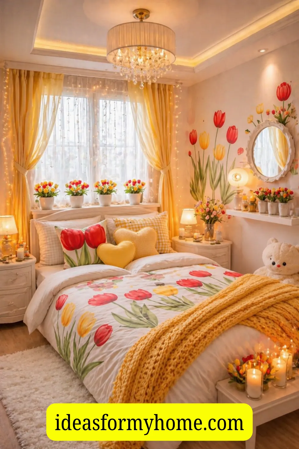 Tulip-Inspired Yellow Girls' Bedroom