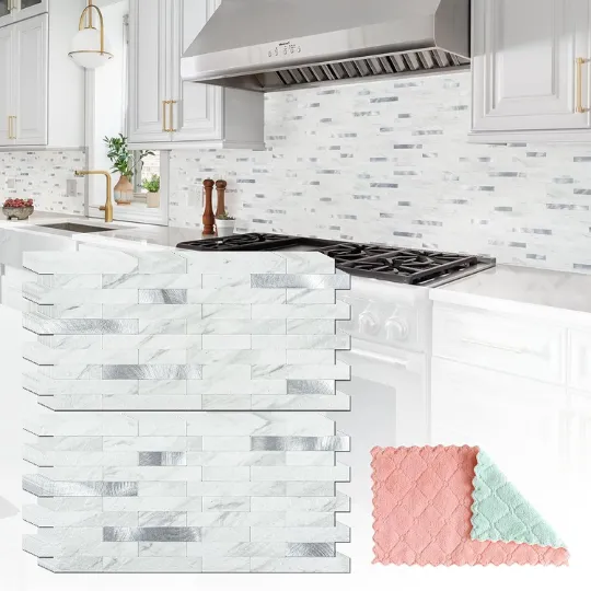 Marble or Marble-Look Slab Backsplash