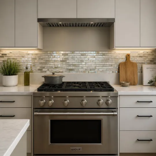 Metallic or Glass Mosaic Kitchen Backsplash